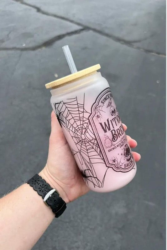 Witches Brew Glass Can Fall Holiday Seasonal