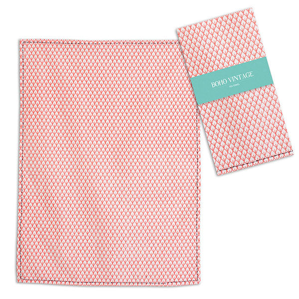 Orange Printed Tea Towel