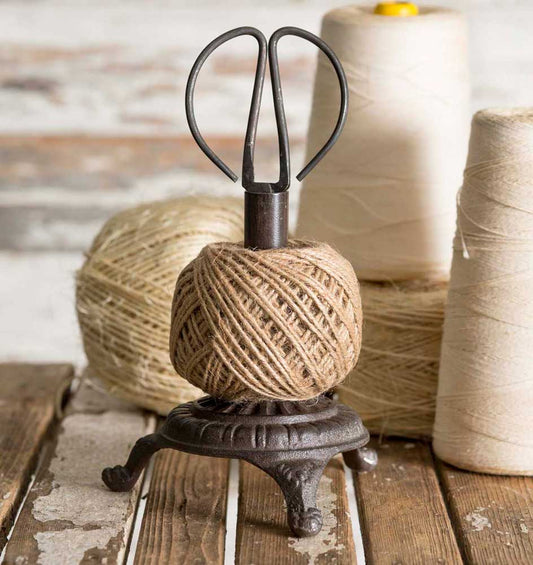 Cast Iron Telkin Twine and Scissor Set