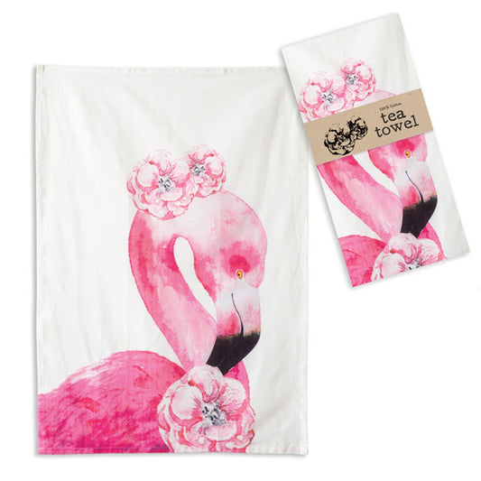 Tea Towel - Flamingo Pink